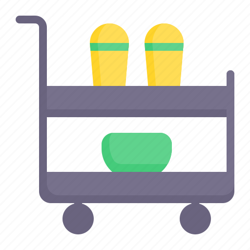 Cart, trolley, restaurant, catering, food, drink, serving cart icon - Download on Iconfinder