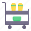 cart, trolley, restaurant, catering, food, drink, serving cart 