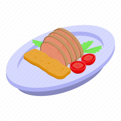 Restaurant, meat, dish, isometric icon - Download on Iconfinder