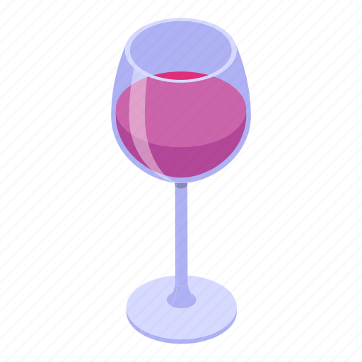 Restaurant, red, wine, glass, isometric icon - Download on Iconfinder