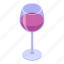 restaurant, red, wine, glass, isometric 