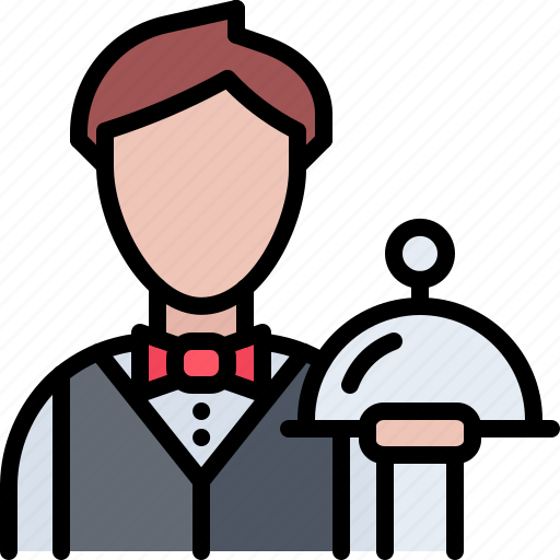 Waiter, dish, man, restaurant, cafe, food icon - Download on Iconfinder