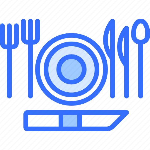 Fork, napkin, plate, knife, restaurant, cafe, food icon - Download on Iconfinder