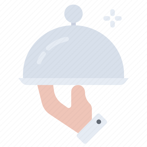 Dish, lid, hand, waiter, restaurant, cafe, food icon - Download on Iconfinder