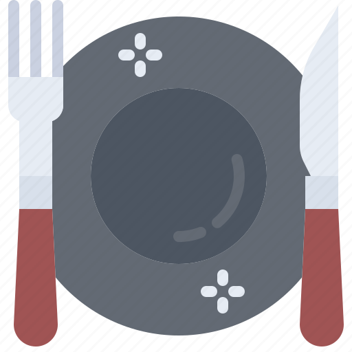 Fork, knife, plate, restaurant, cafe, food icon - Download on Iconfinder