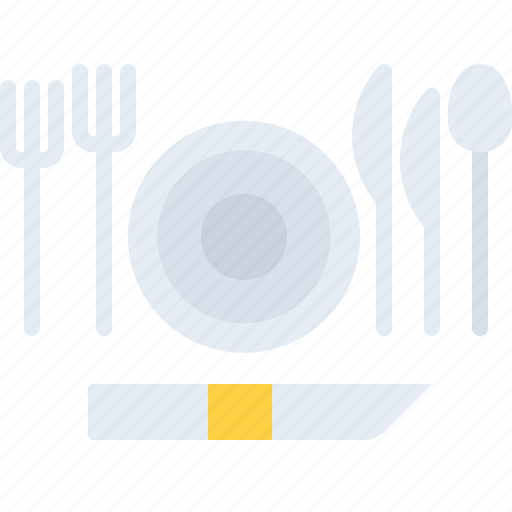 Fork, napkin, plate, knife, restaurant, cafe, food icon - Download on Iconfinder