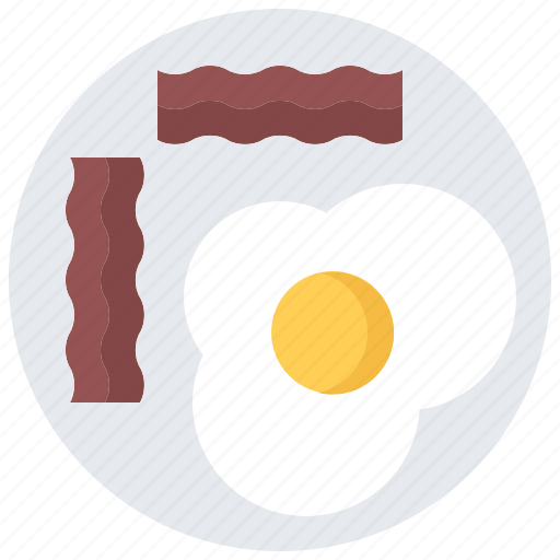 Bacon, cafe, food, lunch, plate, restaurant, scrambled icon - Download on Iconfinder