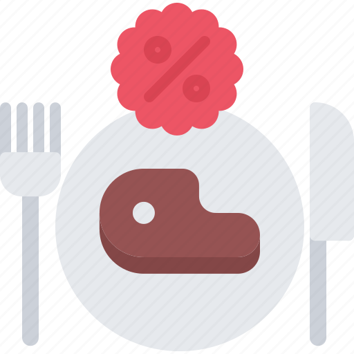 Cafe, discount, food, lunch, restaurant, steak icon - Download on Iconfinder