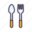 fork, kitchen, restaurant, spoon 