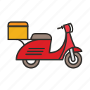 delivery, food, motorcycle, scooter, service 