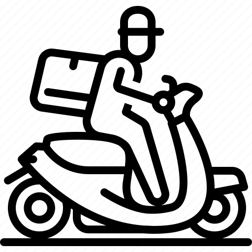 Food delivery, food, delivery, service, motorcycle, restaurant, distribution icon - Download on Iconfinder