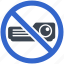 stop, device, no, no entry, restriction, projector 