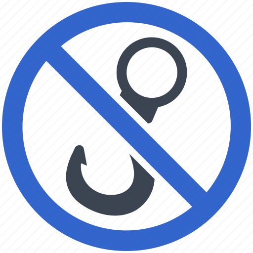 Hook, stop, no fishing, no, no entry, restriction icon - Download on Iconfinder