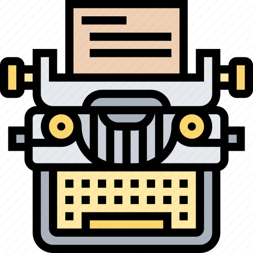Typewriter, document, paperwork, letter, message icon - Download on Iconfinder