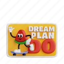 dream, 3d icon, 3d illustration, 3d render, retro sticker, sticker, sticker design, retro vibe, cartoon 