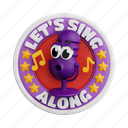 sing, 3d icon, 3d illustration, 3d render, retro sticker, sticker, sticker design, retro vibe, cartoon 