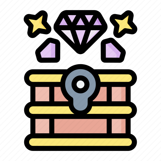 Chest, diamond, gold, pirate, treasure icon - Download on Iconfinder