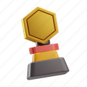 trohpy, hexagonal, reward, medal, winner, win, star, badge, achievement