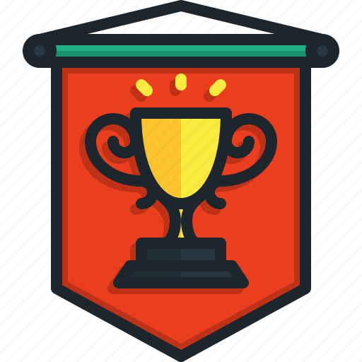 Flags, reward, emblem, banner, trophy icon - Download on Iconfinder