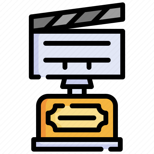 Trophy, clapperboard, movie, cinema, entertainment icon - Download on Iconfinder
