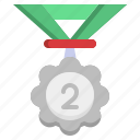 silver, medal, second, winner, award