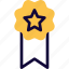 flower, star, emblem, two, rewards 