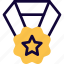 flower, star, medal, two, rewards 