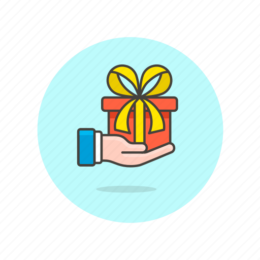 Gift, hand, present, achievement, award, gesture, prize icon - Download on Iconfinder