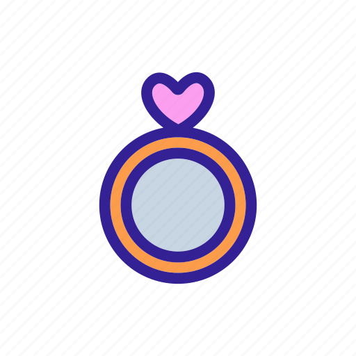 Contour, element, love, object, ring, silhouette, valentines icon - Download on Iconfinder