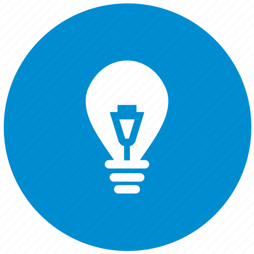 Blue, bulb, electricity, energy, light, power, round icon - Download on Iconfinder