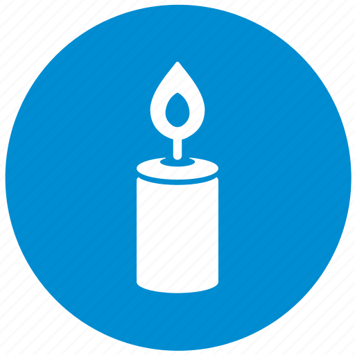 Blue, burning, candle, candlelight, light, round icon - Download on Iconfinder
