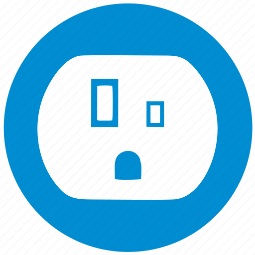 Blue, electric, electricity, round, socket, tyoe, usa icon - Download on Iconfinder