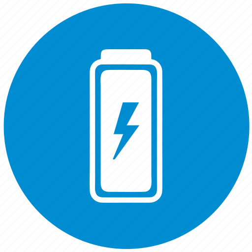 Battery, blue, electric, energy, mobile, round, storage icon - Download on Iconfinder