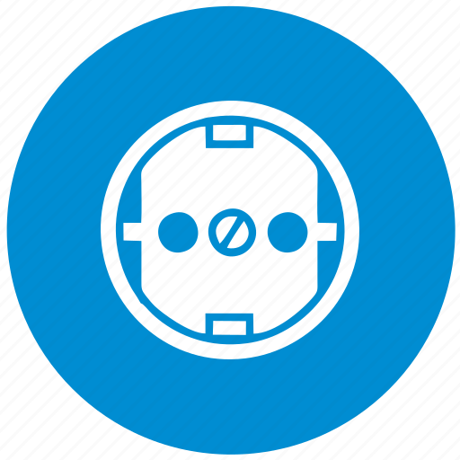 Blue, electric, euro, round, socket, standart, type icon - Download on Iconfinder