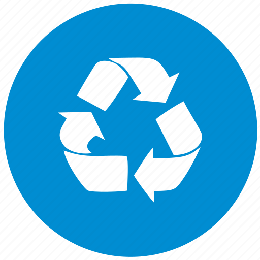 Blue, eco, garbage, item, recycle, round icon - Download on Iconfinder