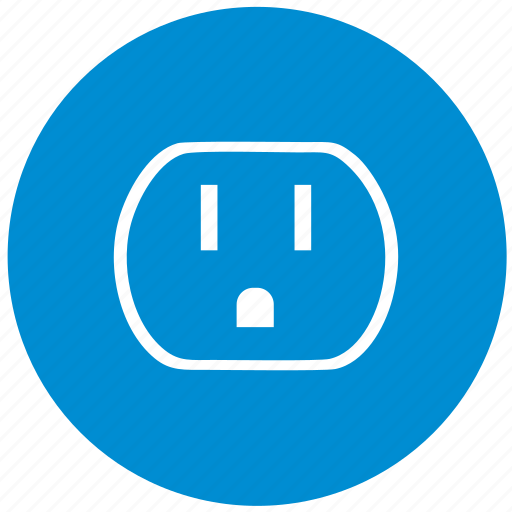 Blue, electric, round, socket, standart, type, usa icon - Download on Iconfinder