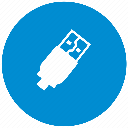 Blue, cable, charging, round, usb icon - Download on Iconfinder