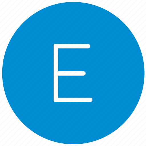 E, key, keyboard, letter, round icon - Download on Iconfinder