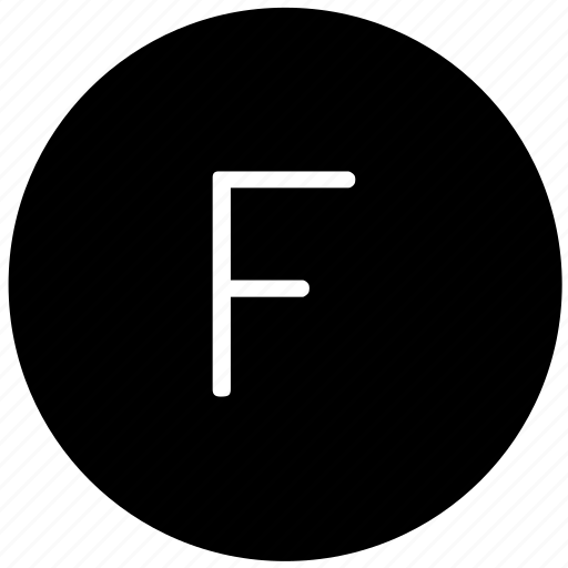 F, key, keyboard, letter, round icon - Download on Iconfinder