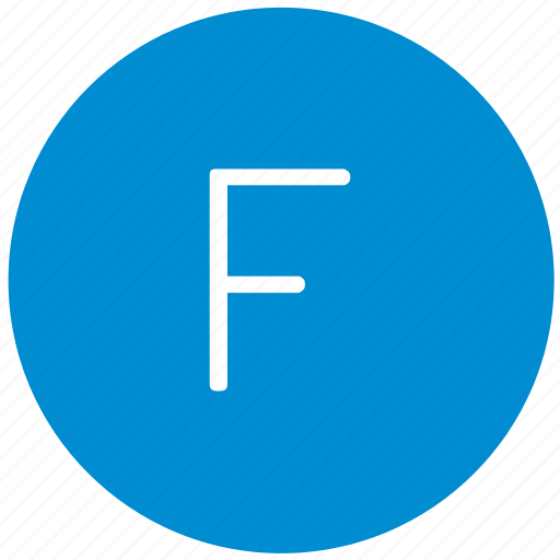 F, key, keyboard, letter, round icon - Download on Iconfinder