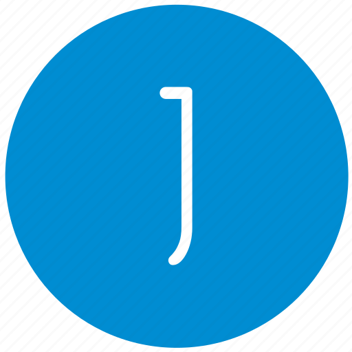 J, key, keyboard, letter, round icon - Download on Iconfinder