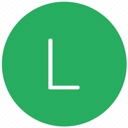 Green, key, keyboard, l, letter icon