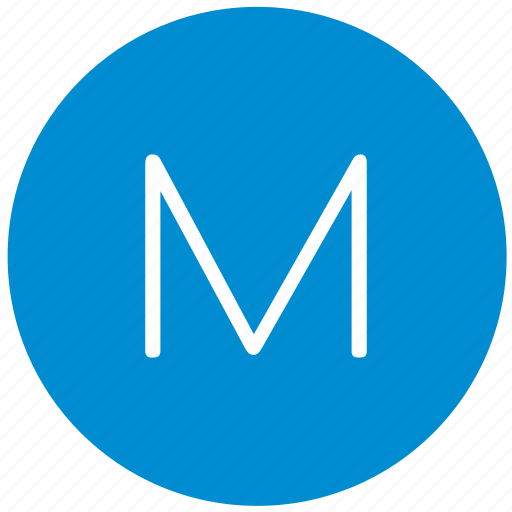 Key, keyboard, letter, m, round icon - Download on Iconfinder