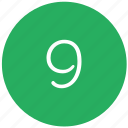 green, keyboard, nine, number