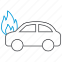 car, fire, burn, flame