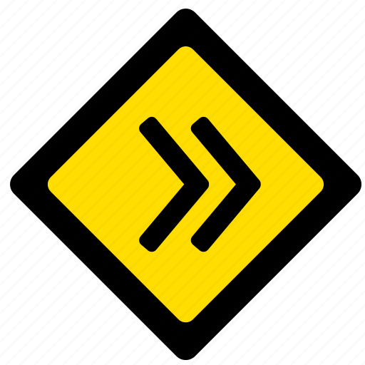 Arrow, attention, right, road, sign, yellow icon - Download on Iconfinder