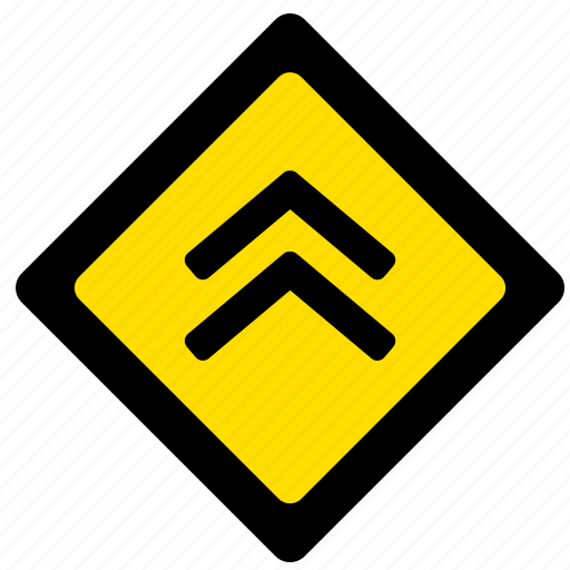 Drive, move, road, sign, up, yellow icon - Download on Iconfinder