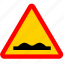 attention, dirt, road, rough, sign, warning, way 
