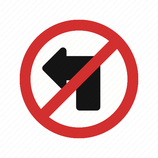 No left turn, sign, turn icon - Download on Iconfinder