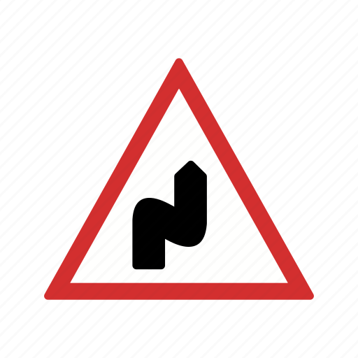 Double bend, right, road sign icon - Download on Iconfinder